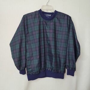Sunderland of Scotland Plaid Pullover Windbreaker Golf Jacket Mens‎ Small